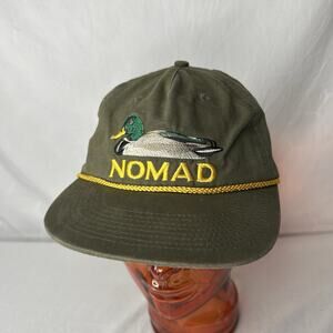 Nomad Hat Cap Snap Back Green Mallard Duck Embroidered Rope Outdoor Mens